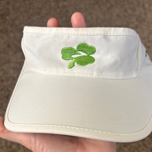 Brooks White Visor with Green Clover Embroidery - Picture 2 of 8